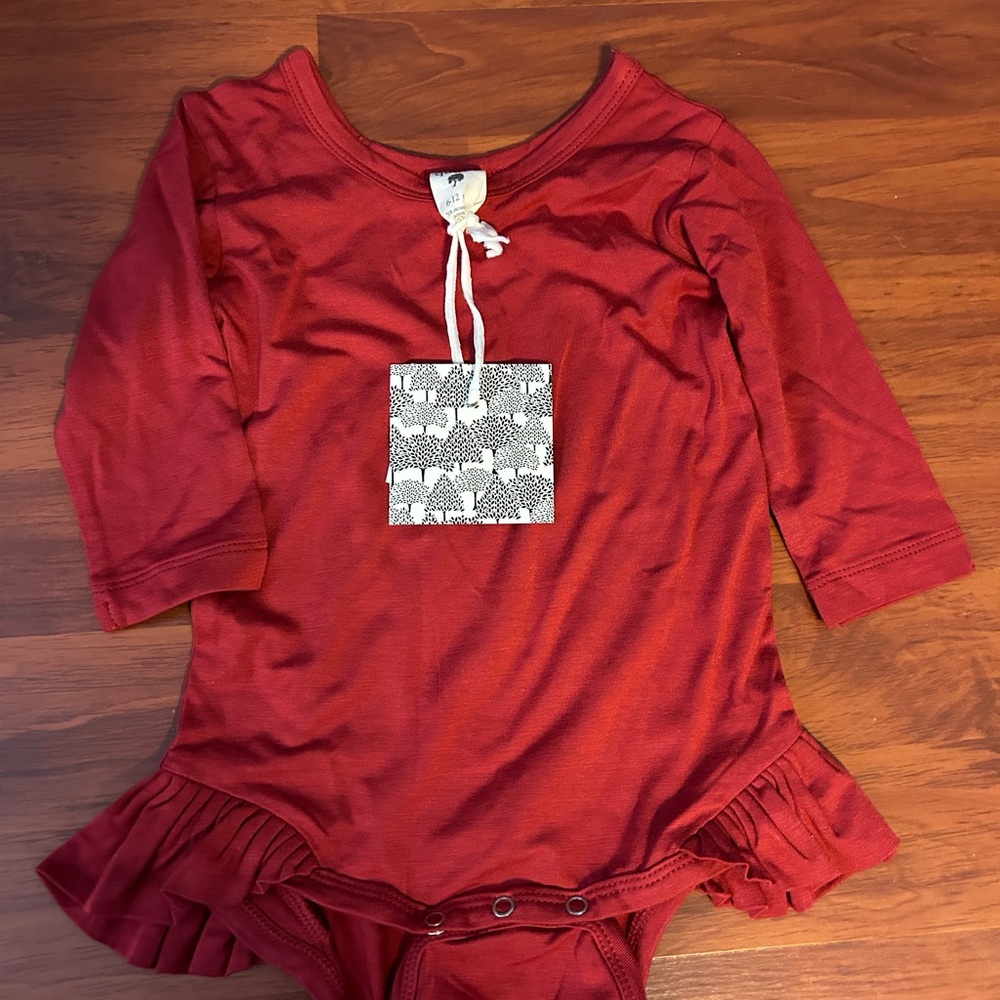Kate Quinn Scarlet Baby Bodysuit with Ruffles